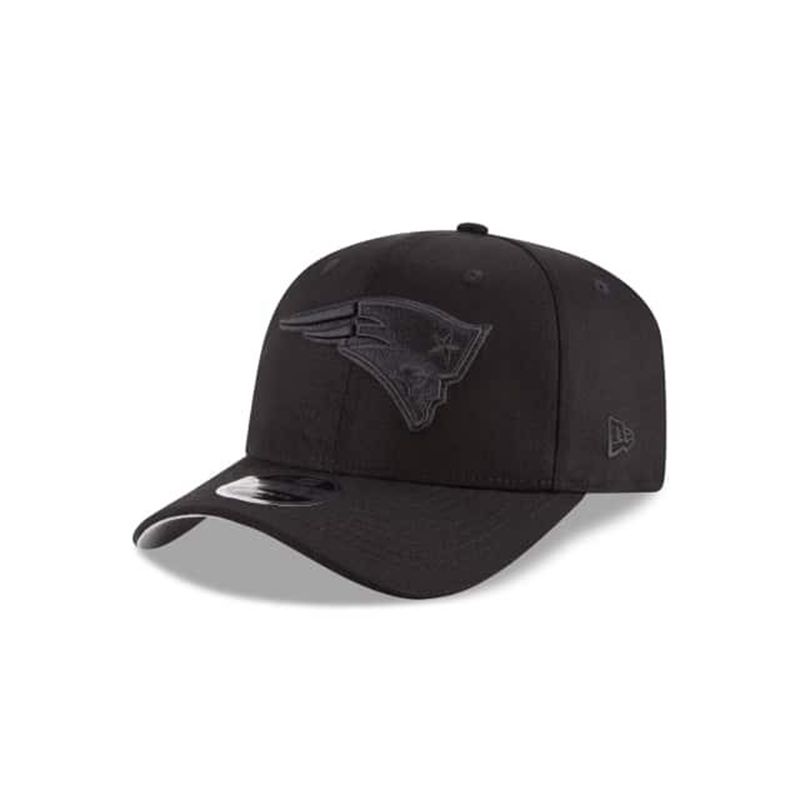 NFL New England Patriots Black On Black Stretch Snap 9Fifty Snapback (DBB8302) - Black New Era Caps